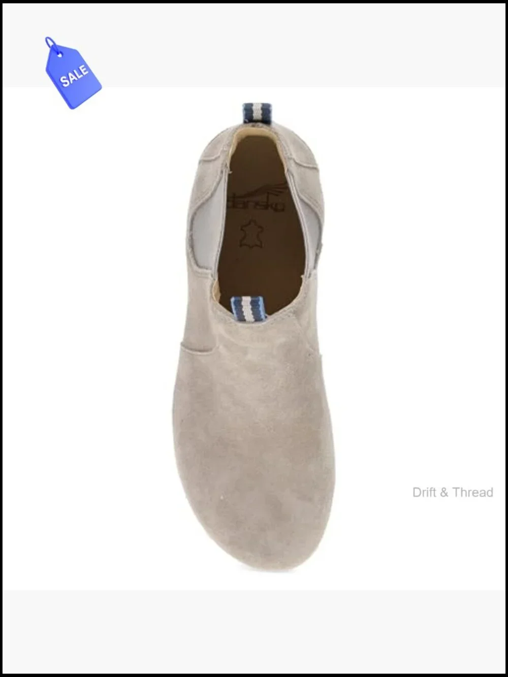 Dansko Becka Taupe Suede Leather Ankle Boots Women's Slip On Chelsea Comfort